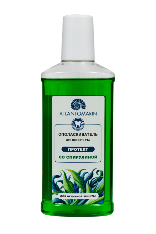 Ополаскиватель для полости рта ATLANTOMARIN ПРОТЕКТ со спирулиной, 250 мл