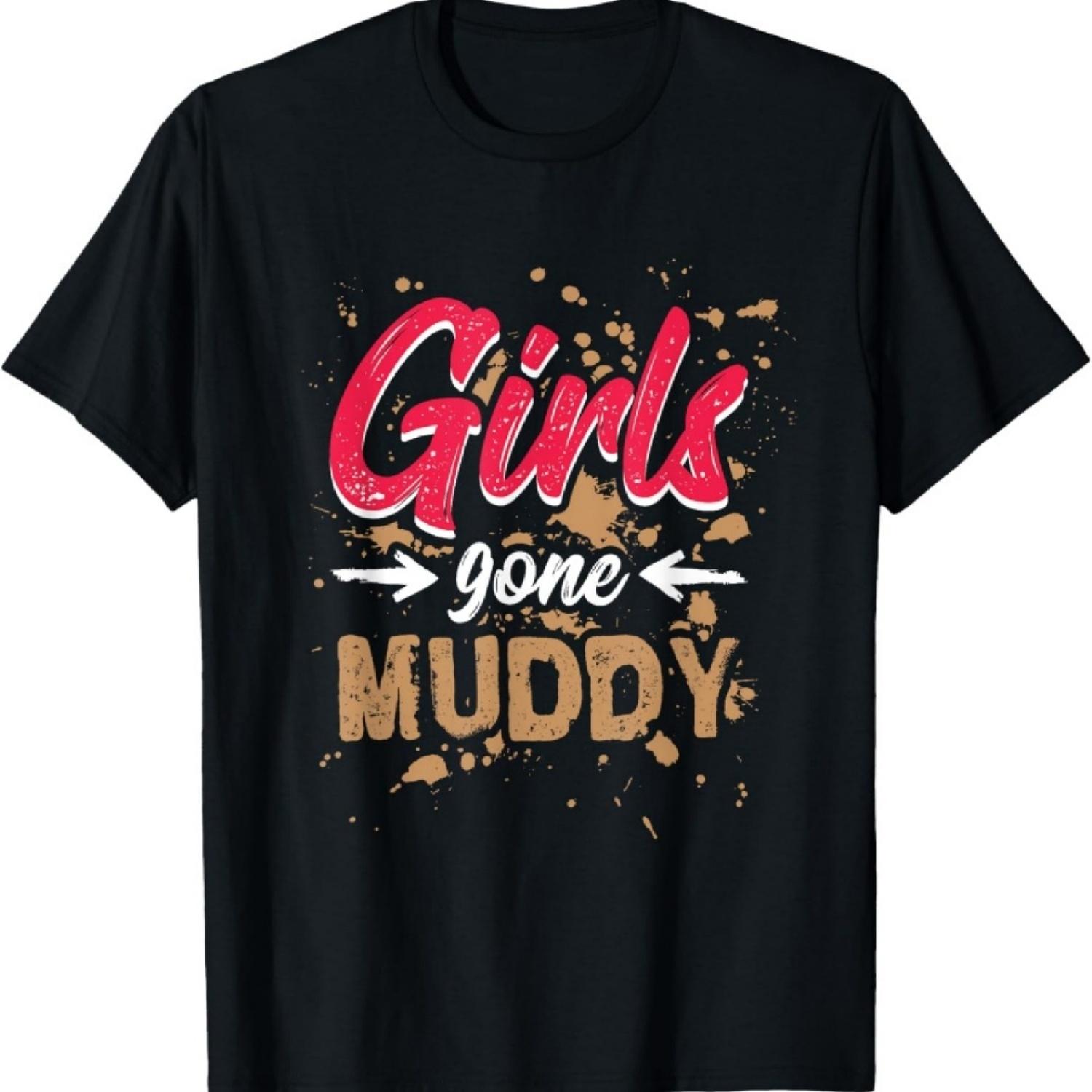 Девушки в грязи Футболки для женщин Командная футболка для бега по грязи XXXXXL чёрный